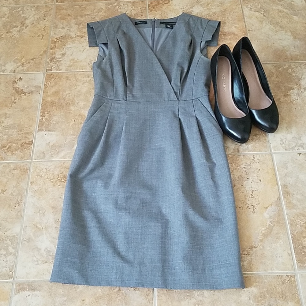 Gray Italian Wool Sheath Dress